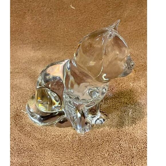 Vintage Cut 24% Lead Crystal Kitten Paperweight - Picture 5 of 6
